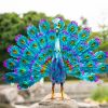 Alpine Garden Art Metal Peacock Statue