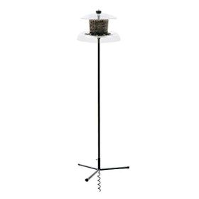 Jagunda Squirrel-Proof Bird Feeder, 5.5 ft Auger Pole, Clear