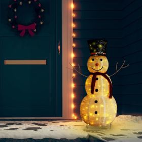 Decorative Christmas Snowman Figure LED Luxury Fabric 4 ft