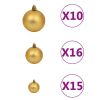 Christmas Garland with LEDs&Ball Set Green 65.6' PVC