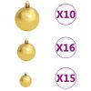 Christmas Garland with LEDs&Ball Set Green 65.6' PVC