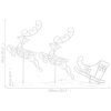 Acrylic Christmas Flying Reindeer&Sleigh 102.4"x8.3"x34.3" Warm White