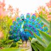 Alpine Garden Art Metal Peacock Statue
