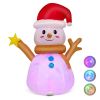 4 Feet Inflatable Christmas Snowman with 360° Rotating Colorful LED Light