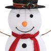 Decorative Christmas Snowman Figure LED Luxury Fabric 4 ft