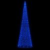 Christmas Tree Light on Flagpole 1534 LEDs Blue 196.9"