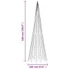 Christmas Tree Light on Flagpole 1534 LEDs Warm White 196.9"