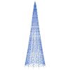 Christmas Tree Light on Flagpole 1534 LEDs Blue 196.9"