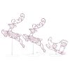 Acrylic Christmas Flying Reindeer&Sleigh 102.4"x8.3"x34.3" Warm White