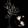 Christmas Tree 128 LEDs Warm White Light Cherry Blossom 4 ft