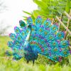 Alpine Garden Art Metal Peacock Statue