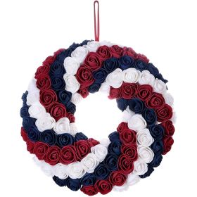 Patriotic Americana Wreath;  Boxwood Handcrafted Memorial Day Wreath Festival Garland Decoration (Color: color 2)