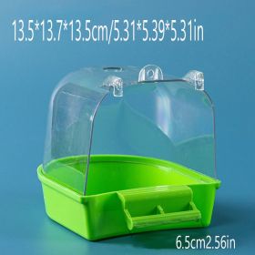 1pcs Bird Bath Box; Parrot Bath Box Bird Cage Accessory Supplies Bathing Tub Bath Parrot Bathing Tub (Color: Green)