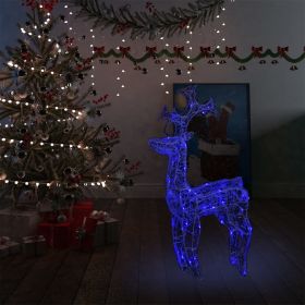 Reindeer Christmas Decoration 90 LEDs 2x1x3 ft Acrylic (Color: Blue)