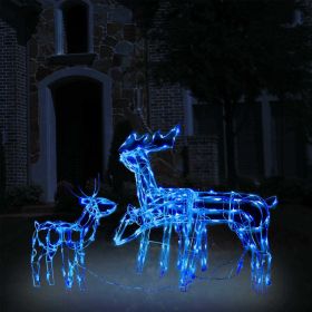 3 Piece Christmas Light Display Reindeers 229 LEDs (Color: Blue)