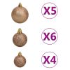 Christmas Garland with LEDs&Ball Set Green 16.4' PVC