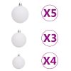 Christmas Garland with LEDs&Ball Set Green 32.8' PVC