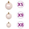 Christmas Garland with LEDs&Ball Set Green 16.4' PVC