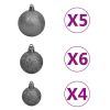 Christmas Garland with LEDs&Ball Set Green 32.8' PVC